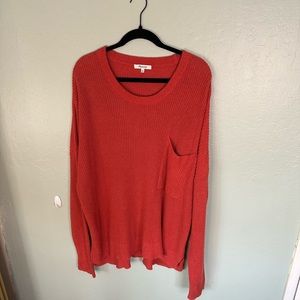 Madewell Thompson Pocket Pullover Orange Sweater Size 2X